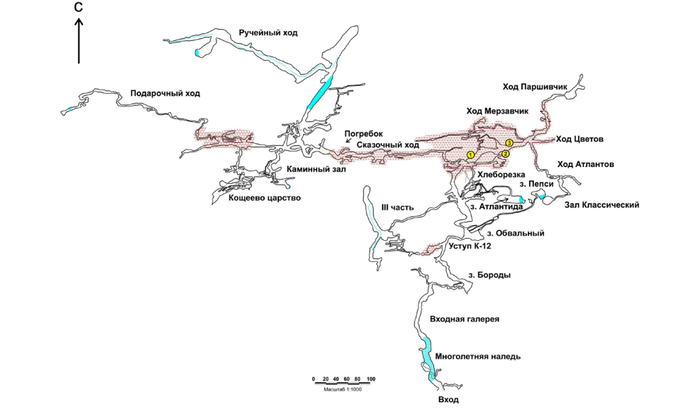 Лаклинская пещера схема